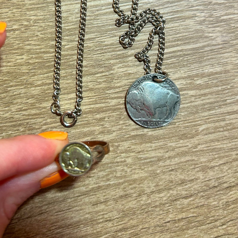 Buffalo Nickel Necklace and Ring Set